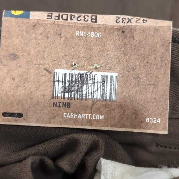 Carhartt Pants Wash Twil Mens 42x32 Moss Green Carpenter Dungaree NEW-lp - Picture 6 of 9